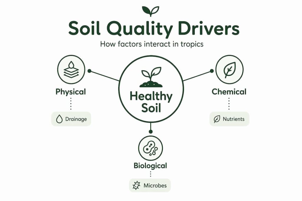 Hierarchy infographic soil quality interactions