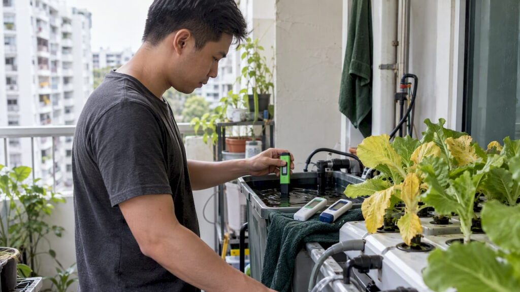 Four Step Hydroponic Rescue for Yellow Leaves: Measure pH, EC, Temp