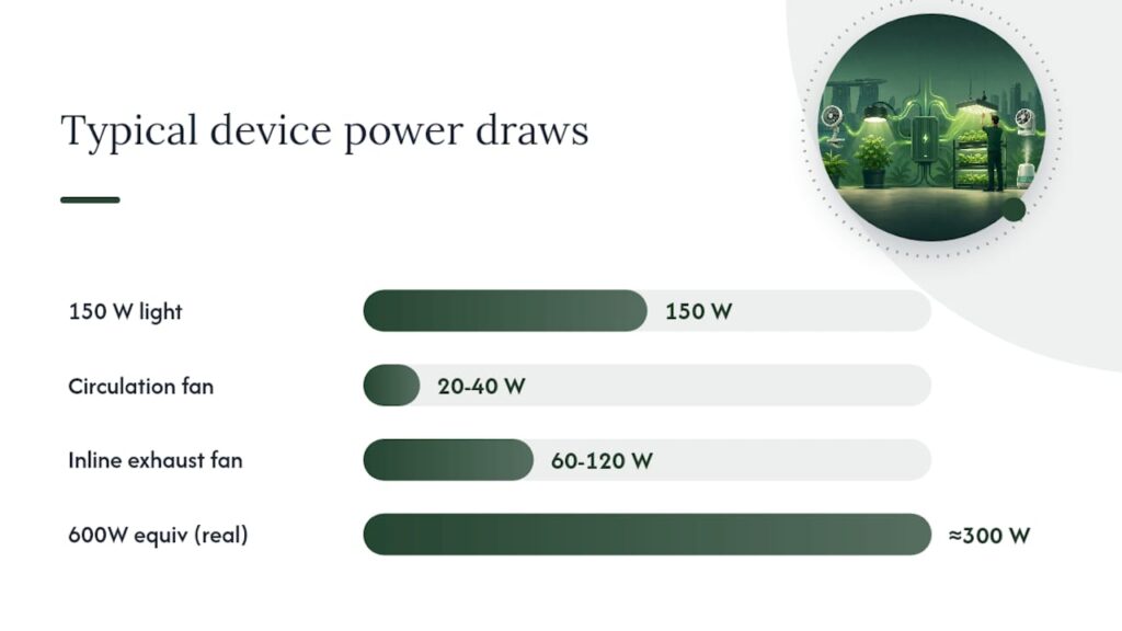 How do you calculate grow light electricity cost? — overview diagram