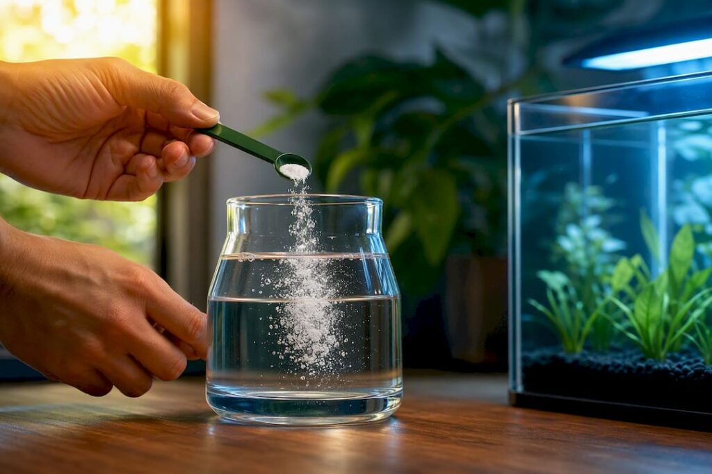 Dechlorinate tap water: chloramine Safe Dechlorination for Aquariums and Home Growers